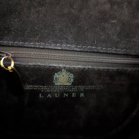 Black Leather Handbag by Launer - Picture 4 of 6